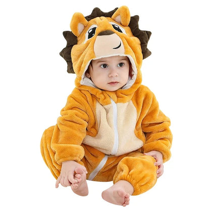 Costumekid  Cozy Winter Baby Romper Hooded Flannel Jumpsuit for Kids