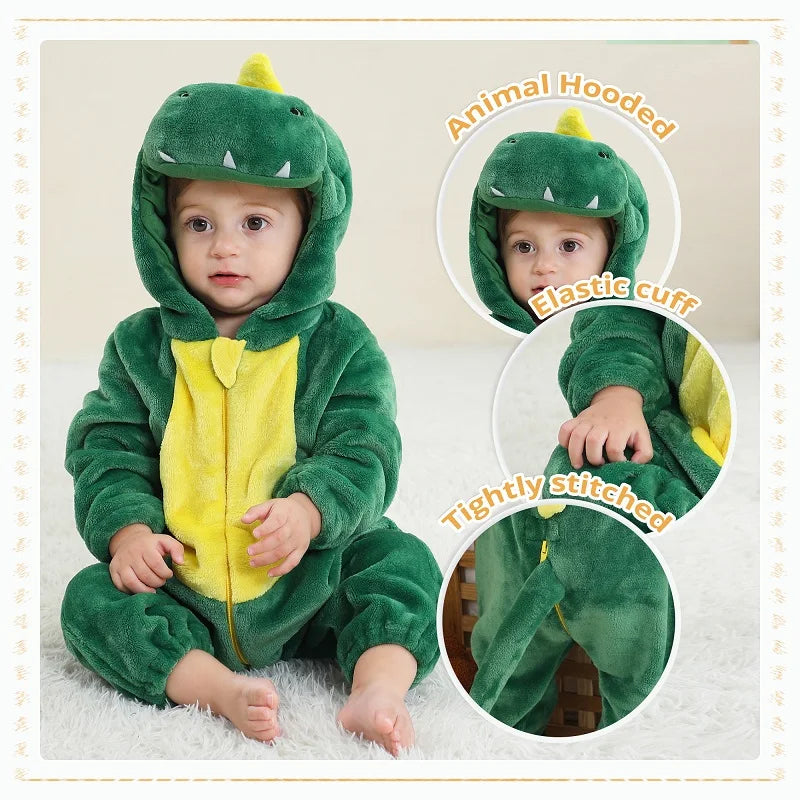 Costumekid  Cozy Winter Baby Romper Hooded Flannel Jumpsuit for Kids