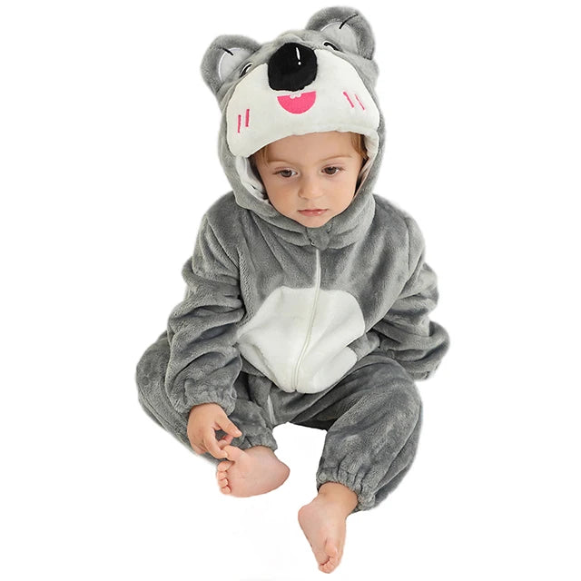 Costumekid  Cozy Winter Baby Romper Hooded Flannel Jumpsuit for Kids